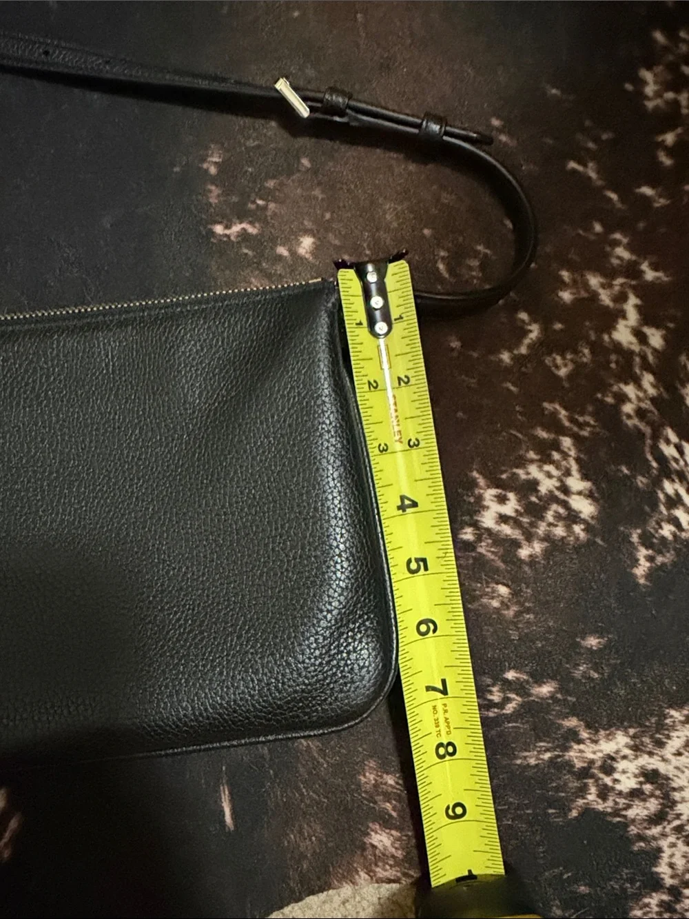 kate spade Black Pebbled Leather Crossbody Pouch with Gold Logo